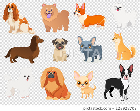 vector icon set of dog breeds vector icon set of dog breeds 128928702