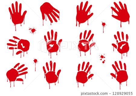 血手印與血液飛濺恐怖素材集 血手印與血液飛濺恐怖素材集 128929055