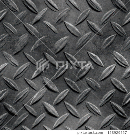 Seamless checkered steel background material 128929337