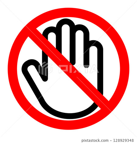 請勿觸摸禁止圖標 128929348