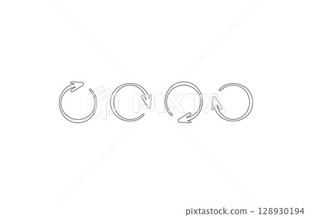 Rotation arrow icon set outline (refresh, cycle, reload) Rotation arrow icon set outline (refresh, cycle, reload) 128930194