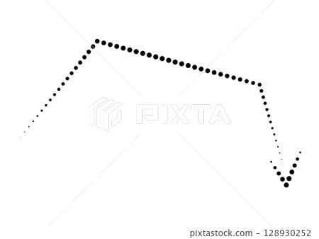 Black dotted curved arrow icon 128930252