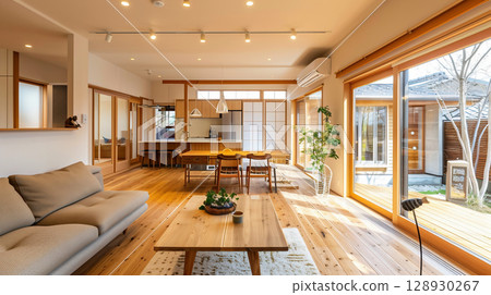 充滿木質溫暖的客廳 128930267