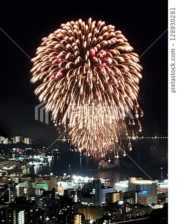 Minato Festival Fireworks Display, Summer Festival Minato Festival Fireworks Display, Summer Festival 128930281