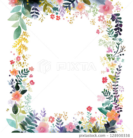 Watercolor illustration picture frame made from plant evokes feeling of beauty and freshness, floral frame, perfect for invitations,greeting card Watercolor illustration picture frame made from plant evokes feeling of beauty and freshness, floral frame, perfect for invitations,greeting card 128930338