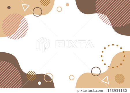 抽象幾何圖案框架材料，時尚，明信片大小 128931180