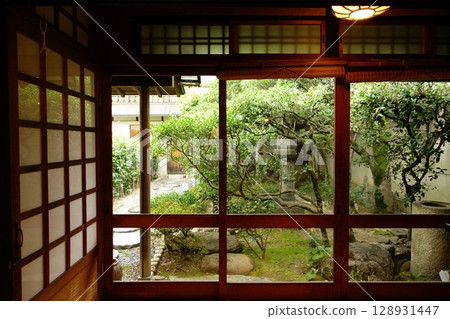 Garden through the window 128931447