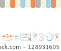Simple frame of kitchen accessories 128931605