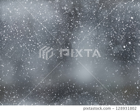 Snow starry sky and grey, close up captures serene feeling of snowfall, falling snow creates dreamy ambiance, adding touch of magic 128931802