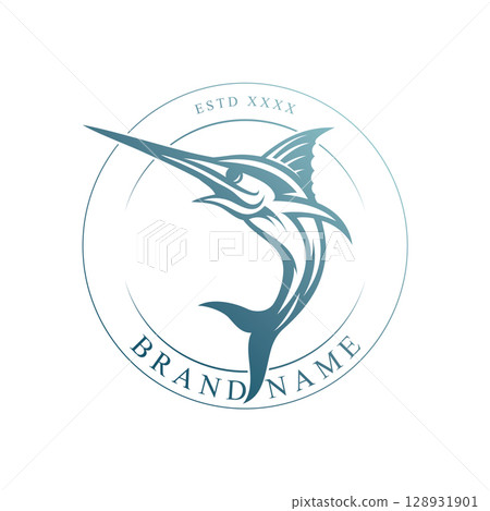 Blue Marlin Logo Design Inspiration 128931901