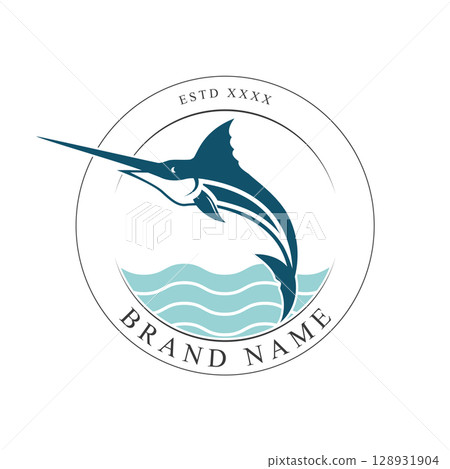 Blue Marlin Logo Design Inspiration 128931904