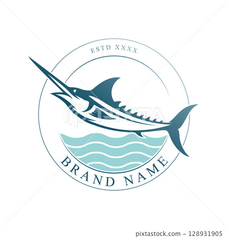 Blue Marlin Logo Design Inspiration 128931905