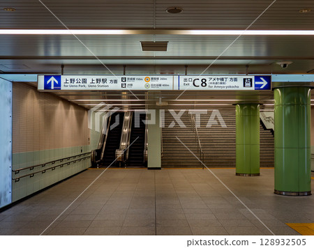 上野中央大道地下道指示牌 上野中央大道地下道指示牌 128932505