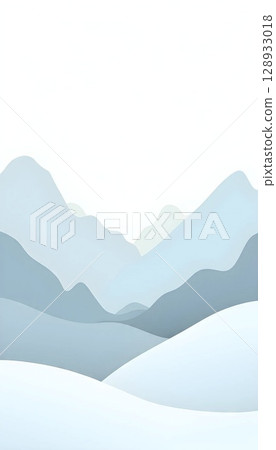 Frozen Lake Flat Papercut Winter Scene 128933018