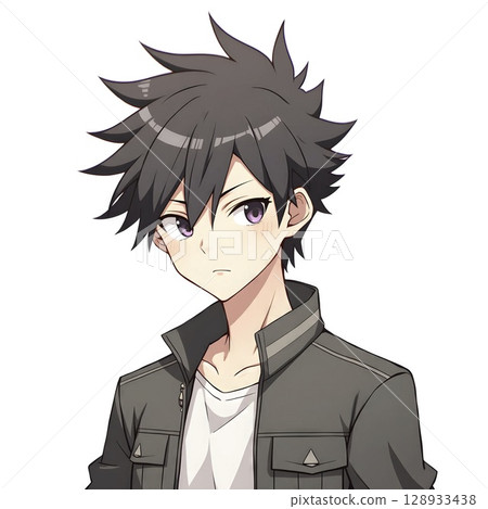 Cool Anime Guy Smirking With Confident Expression 128933438