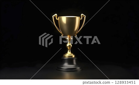Luxury Trophy Award Photo On Dark Background Luxury Trophy Award Photo On Dark Background 128933451