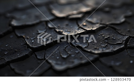 Macro Detail of Burnt Wood Charcoal Texture 128933470