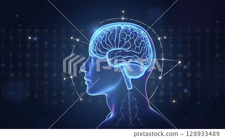 Holographic Brain Interface Futuristic Design 128933489