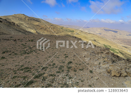 Typical mountain landscape, Jordan, Middle East (photography from a high point) Typical mountain landscape, Jordan, Middle East (photography from a high point) 128933643