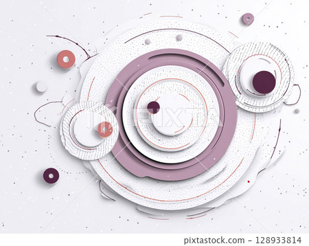 現代幾何商業背景圓形粉紅紫色 128933814