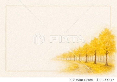 Postcard: Autumn leaves of ginkgo trees Postcard: Autumn leaves of ginkgo trees 128933857