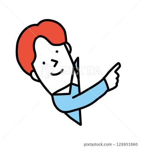 男人從側面指著 128933860