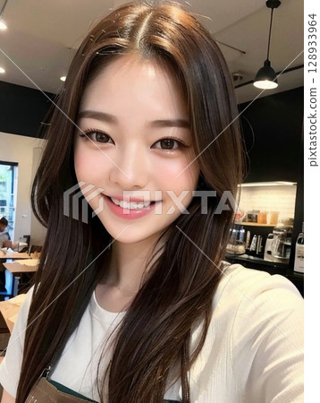 來到美容院的微笑的女人 128933964