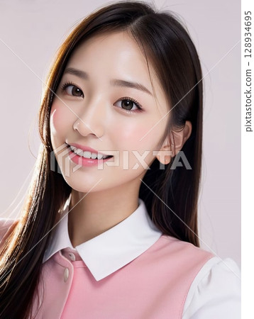 一位可愛的護士的肖像 128934695