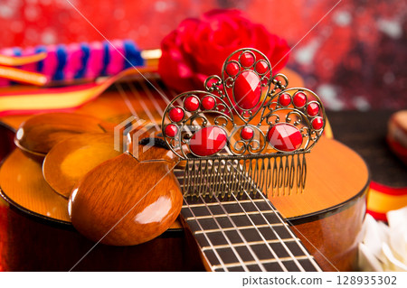 Cassic spanish guitar with flamenco elements 128935302