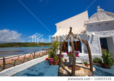 Menorca Es Grau white Mediterranean facades in Balearic 128935338