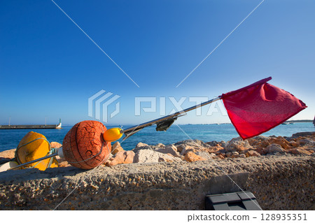 Formentera Balearic Islands fishing tackle nets longliner Formentera Balearic Islands fishing tackle nets longliner 128935351