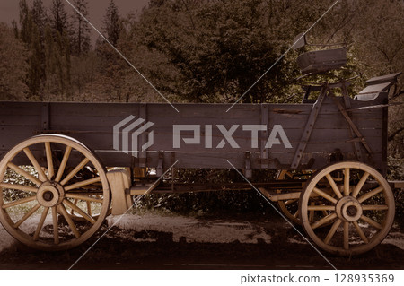 California Columbia carriage in an old Western Gold Rush Town California Columbia carriage in an old Western Gold Rush Town 128935369