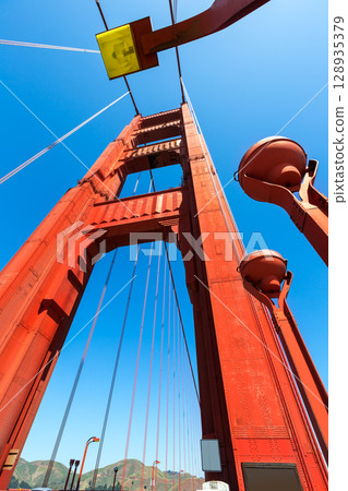 Golden Gate Bridge details in San Francisco California 128935379