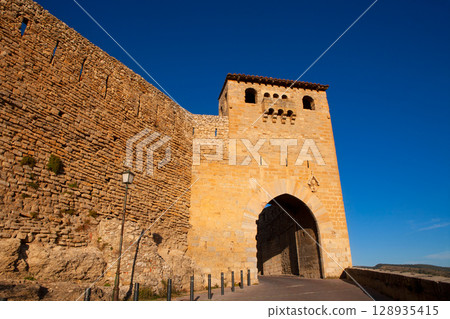 Morella in castellon Maestrazgo castle fort door 128935415