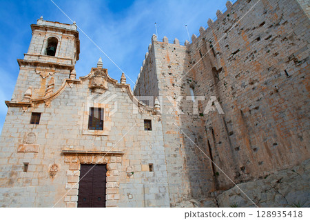 Peniscola virgen de Santa Maria church facade Castellon Peniscola virgen de Santa Maria church facade Castellon 128935418