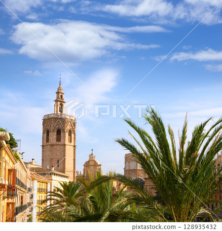 Valencia historic downtown El Miguelete and Cathedral Valencia historic downtown El Miguelete and Cathedral 128935432