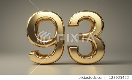 Golden metallic number 93 in a modern style 128935433