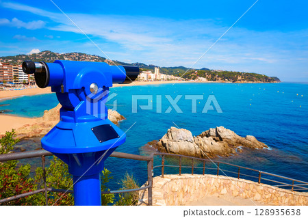 Costa Brava beach Lloret de Mar Catalonia Spain 128935638