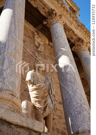 Merida in Badajoz Roman amphitheater Spain Merida in Badajoz Roman amphitheater Spain 128935732