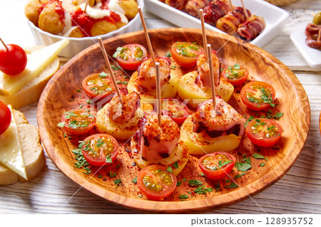 Galician Octopus a la Gallega tapas pinchos 128935752