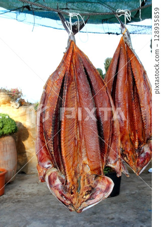 bonito tuna salted dried fish Mediteraranean sarda 128935859
