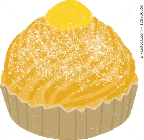 Hand-drawn style Mont Blanc cake illustration 128936050