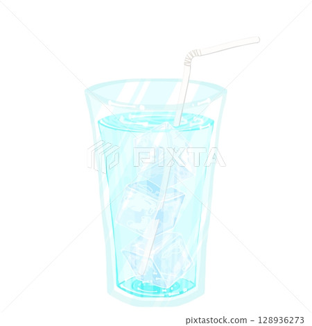 加稻草和冰塊的水 128936273