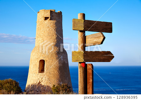 Denia Torre del Gerro tower in Las Rotas Spain Denia Torre del Gerro tower in Las Rotas Spain 128936395