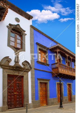 Gran Canaria Teror colorful facades 128936467