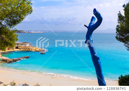 Majorca Playa de Illetas beach Mallorca Calvia Majorca Playa de Illetas beach Mallorca Calvia 128936741