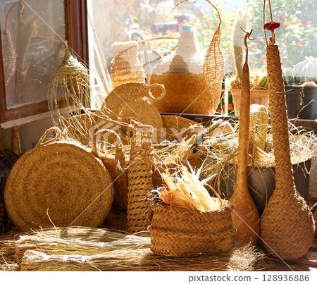 Esparto halfah grass used for crafts basketry 128936886