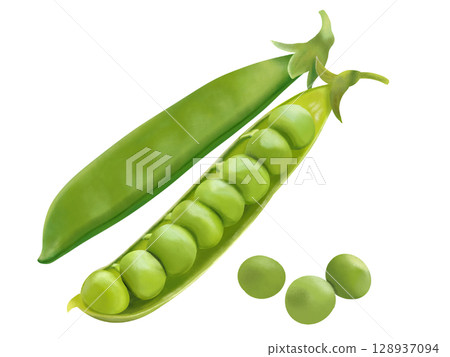 Realistic green peas 128937094
