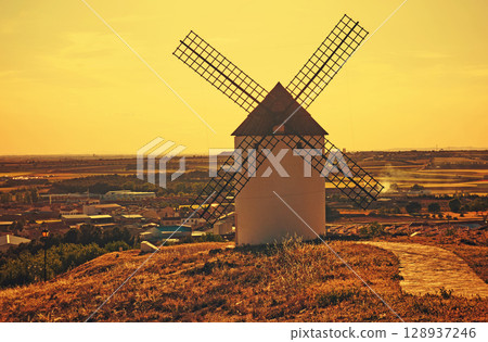Mota del Cuervo windmills in Cuenca Mota del Cuervo windmills in Cuenca 128937246