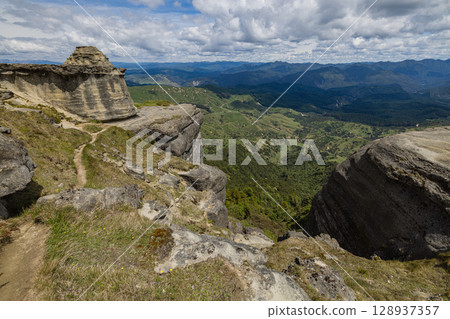 A view of Bell Rock in Tutira, Hawke's Bay, New Zealand A view of Bell Rock in Tutira, Hawke's Bay, New Zealand 128937357